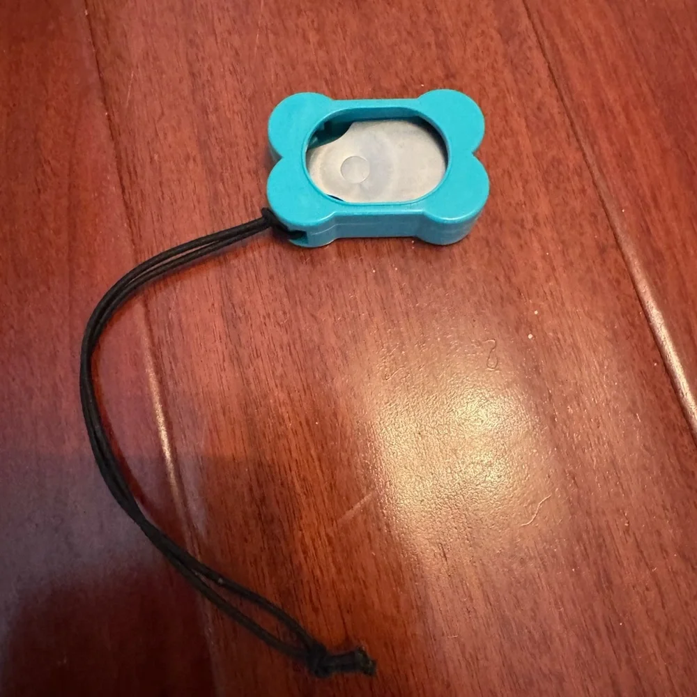 Blue Bone-Shaped Clicker with Wrist Strap